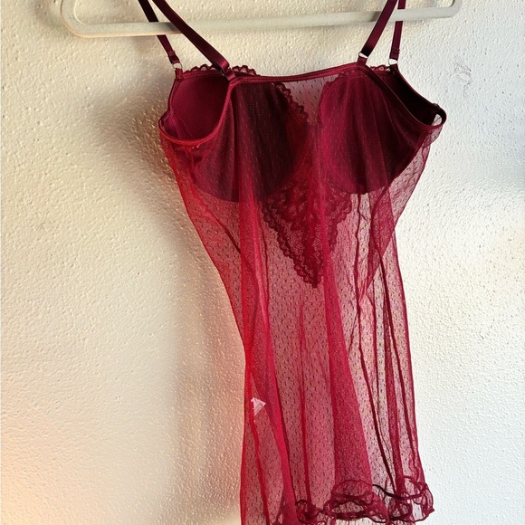 Elegant Lace Babydoll Lingerie in Red - Picture 3 of 5